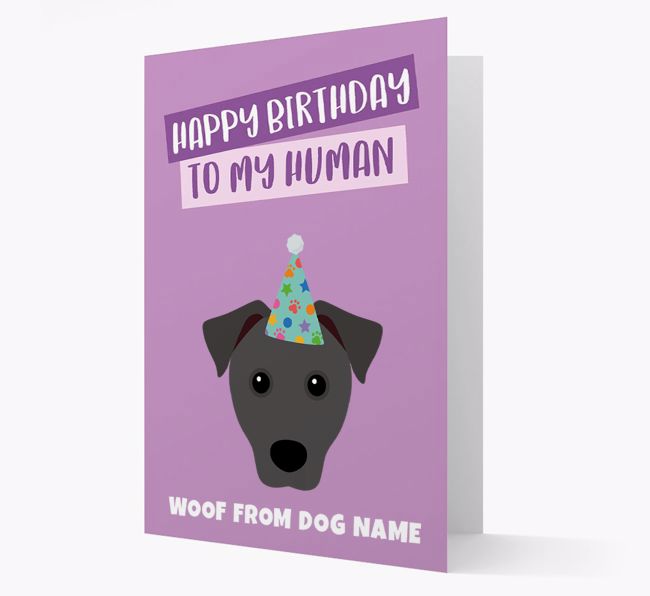 Personalised 'Happy Birthday To My Human' Card with {breedCommonName} Icon